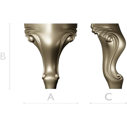 Rococo Acanthus Leg STL Model