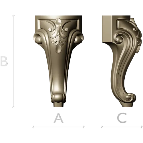 Acanthus Scroll Furniture Leg STL for CNC