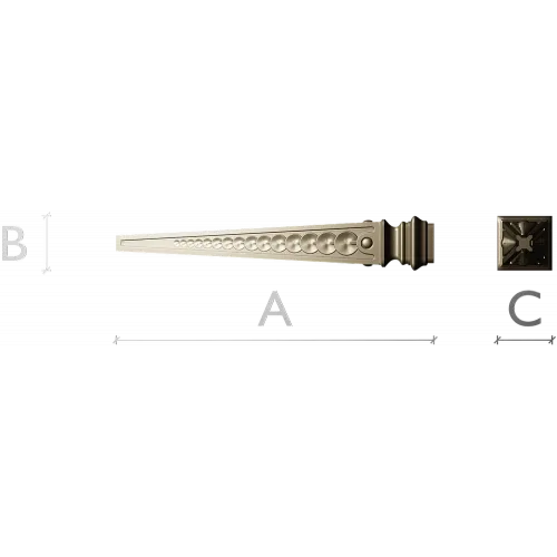 Beaded Tapered Baluster - STL 3D model for CNC milling