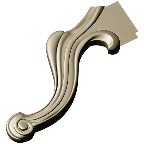 Rococo Scroll Applique - STL 3D model for CNC wood carving