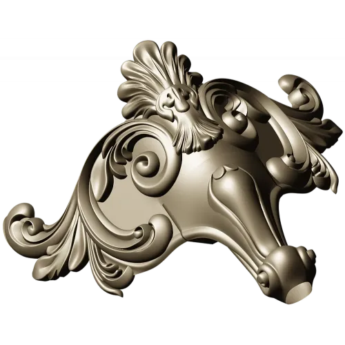 Декоративный картуш из аканта - 3D модель STL для ЧПУ