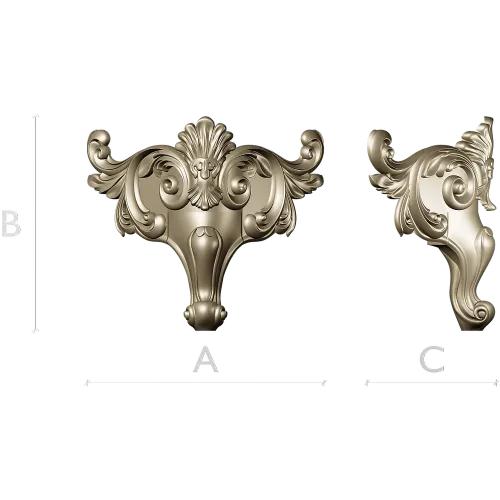 Декоративный картуш из аканта - 3D модель STL для ЧПУ