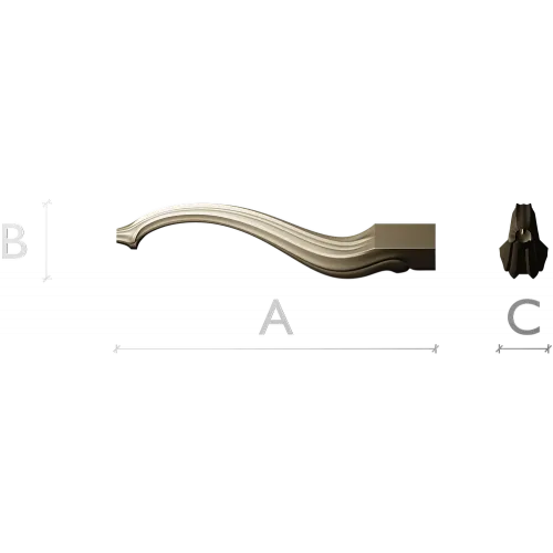 Decorative S-Curve Furniture Leg - STL 3D Model for CNC Milling
