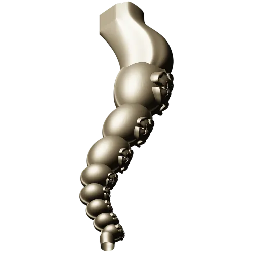 Carved Rosette Bead Baluster STL for CNC