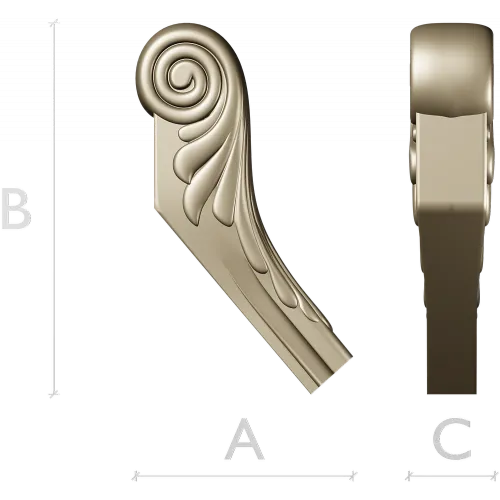 Мебельная ножка с завитком - 3D STL модель для ЧПУ
