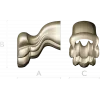 Flowcrest wave baluster - STL 3D model for CNC wood carving