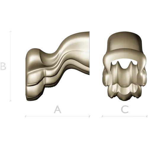 Flowcrest wave baluster - STL 3D model for CNC wood carving