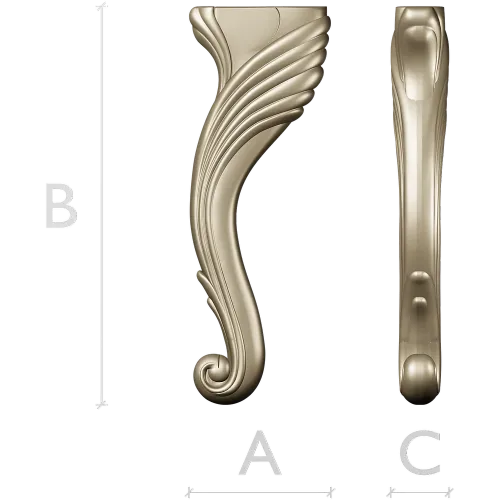 Cabriole Scroll Leg STL for CNC Milling