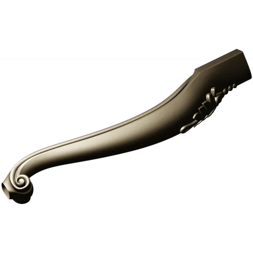 Carved Curved Furniture Leg - STL 3D Model for CNC Milling