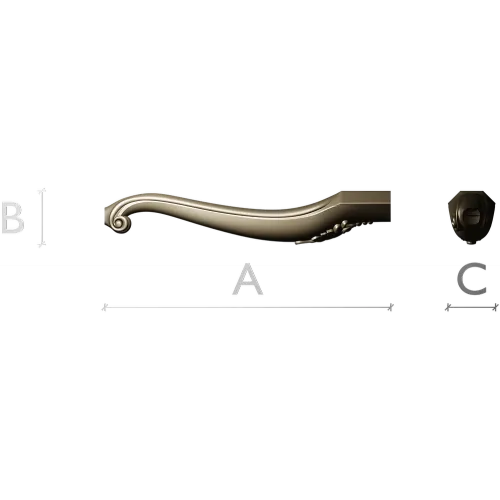 Carved Curved Furniture Leg - STL 3D Model for CNC Milling