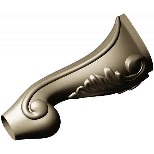 Acanthus Scroll Furniture Leg - STL 3D Model for CNC