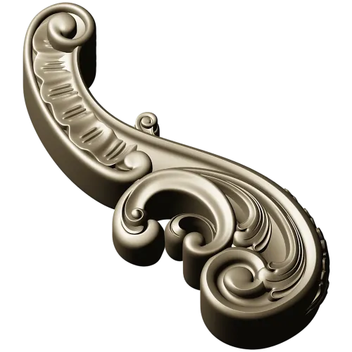 Baroque Acanthus Scroll STL 3D Model for CNC