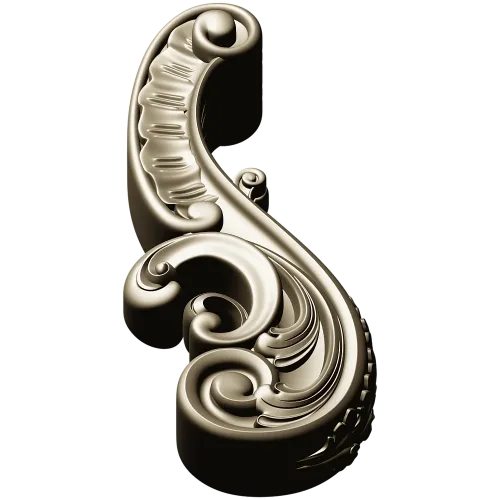 Baroque Acanthus Scroll STL 3D Model for CNC