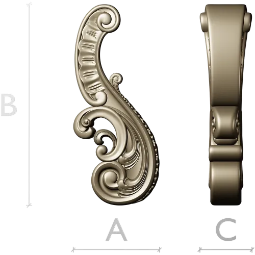 Baroque Acanthus Scroll STL 3D Model for CNC