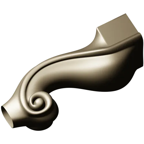 Ornate S-Scroll Baluster STL 3D Model for CNC Milling
