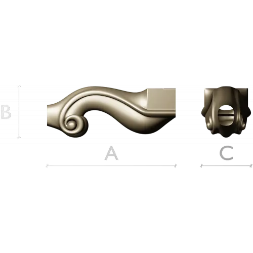 Ornate S-Scroll Baluster STL 3D Model for CNC Milling