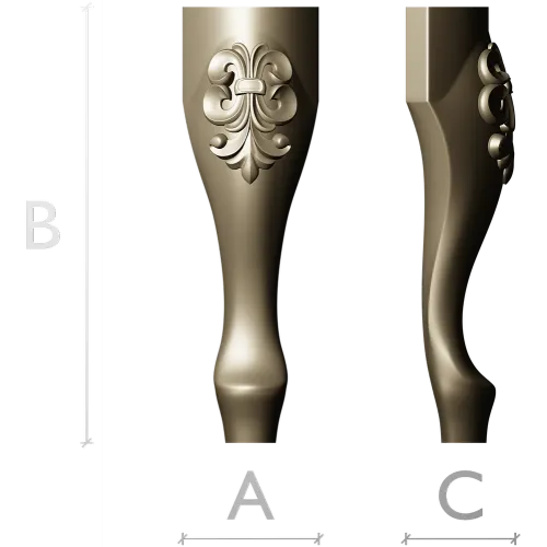 Fleuron Baluster - detailed STL 3D model for CNC milling