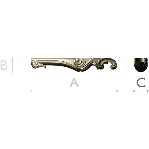 Rococo Acanthus Arm STL for CNC Router