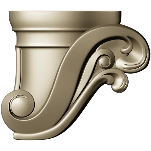 Regal Scroll Corbel - STL 3D model for CNC carving