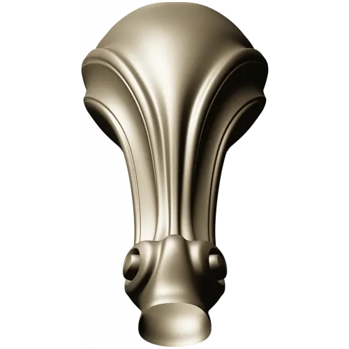 Ornate Shell & Scroll Furniture Leg - STL 3D Model for CNC