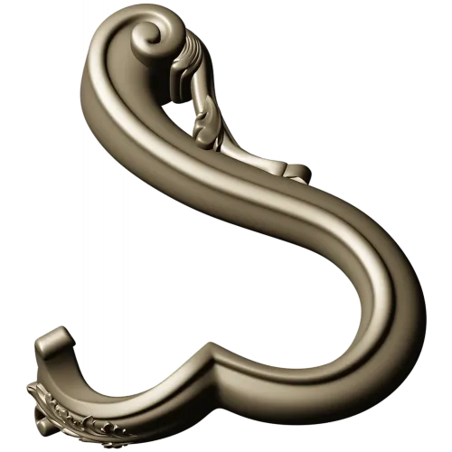 Acanthus S-Scroll - detailed STL 3D model for CNC decorative bracket
