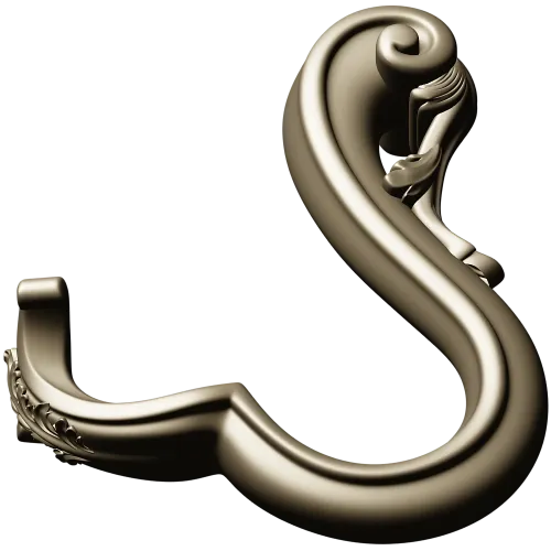 Acanthus S-Scroll - detailed STL 3D model for CNC decorative bracket