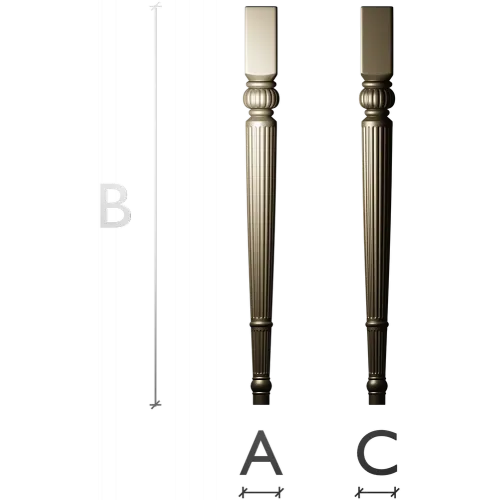 Tapered Fluted Baluster - STL 3D Model for CNC