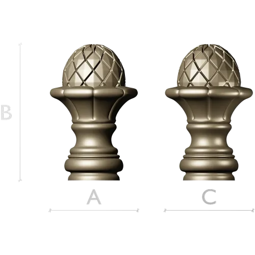 Pinecone Fleur Finial - STL 3D model for CNC carving
