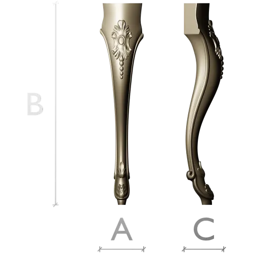 Elegant cabriole furniture leg - STL 3D model for CNC carving