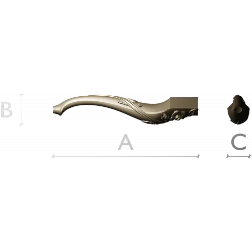 Roseline Curved Leg - STL 3D Model for CNC