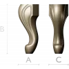 Sculpted Cabriole Furniture Leg STL