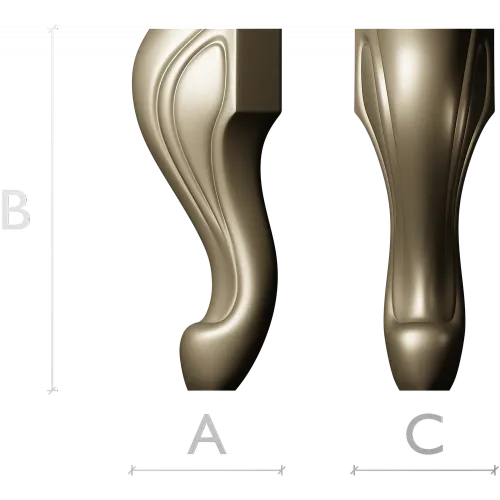 Sculpted Cabriole Furniture Leg STL