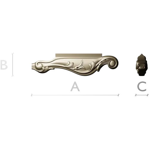 Декоративная накладка "Вензель Листовой" - 3D модель STL для ЧПУ