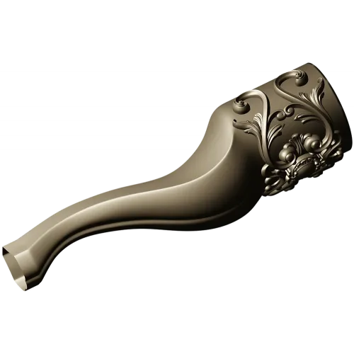 Rococo Curved Leg 3D STL model for CNC milling