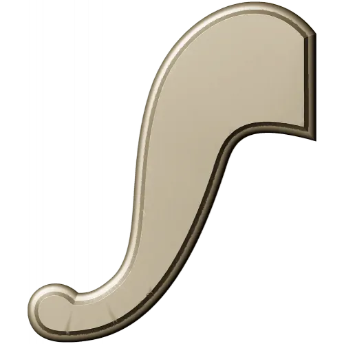 S-shaped Decorative Applique STL for CNC