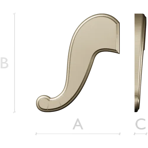 S-shaped Decorative Applique STL for CNC
