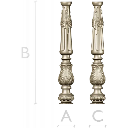 Ornate Acanthus Baluster STL for CNC
