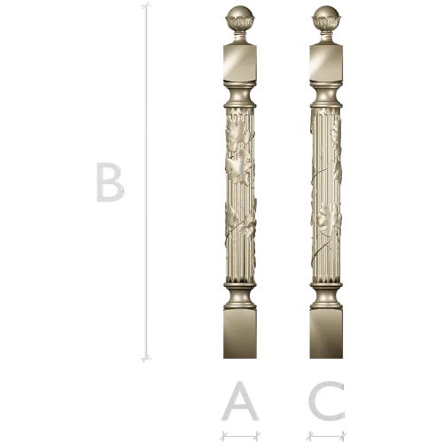 Балясина с лозой - 3D STL модель для ЧПУ