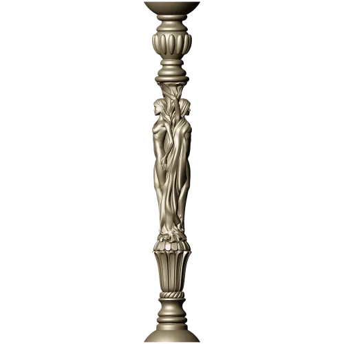 Caryatid baluster STL model for CNC router - high-relief spindle