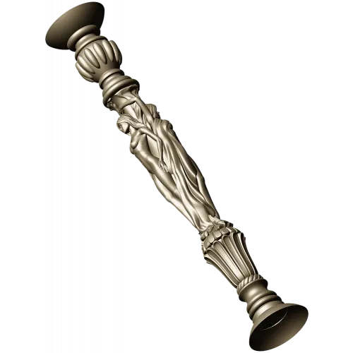 Caryatid baluster STL model for CNC router - high-relief spindle