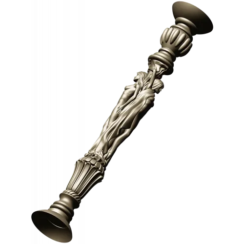 Caryatid baluster STL model for CNC router - high-relief spindle