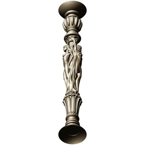 Caryatid baluster STL model for CNC router - high-relief spindle