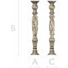 Caryatid baluster STL model for CNC router - high-relief spindle