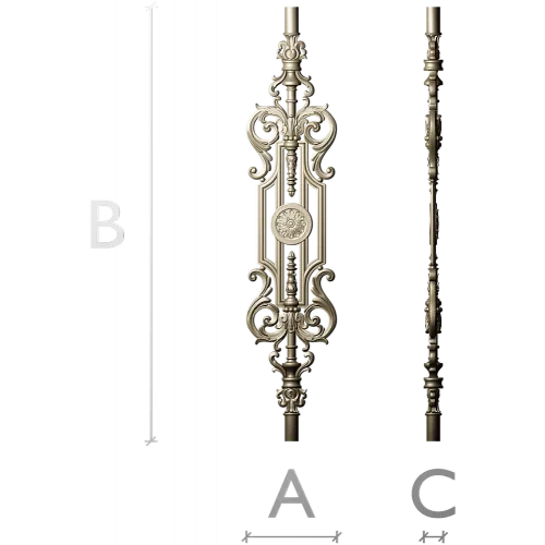 Florentine Medallion Baluster - STL 3D model for CNC