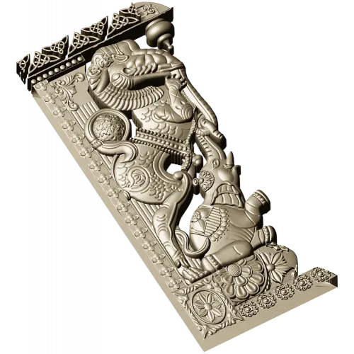 Индийский резной кронштейн с мифическими зверями - STL для ЧПУ
