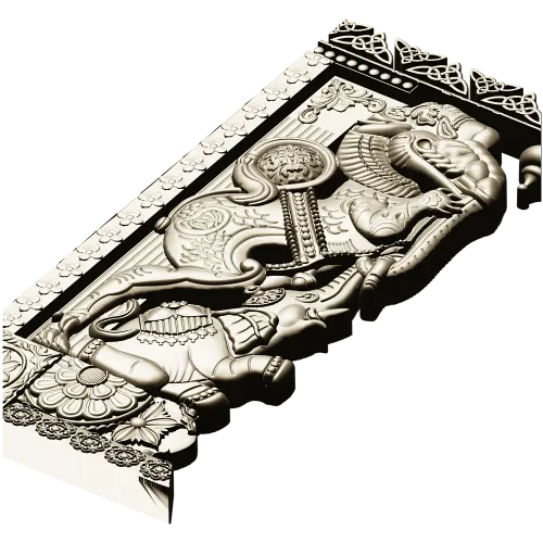 Индийский резной кронштейн с мифическими зверями - STL для ЧПУ