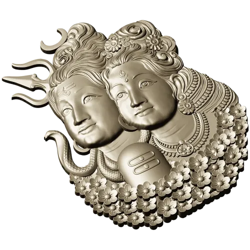 Shiva and Parvati Devotional Panel - 3D STL model for CNC