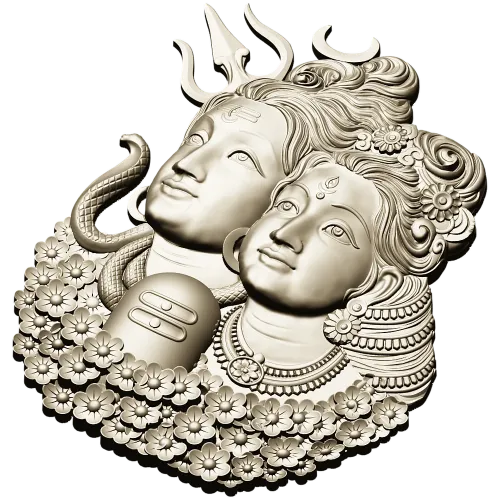 Shiva and Parvati Devotional Panel - 3D STL model for CNC
