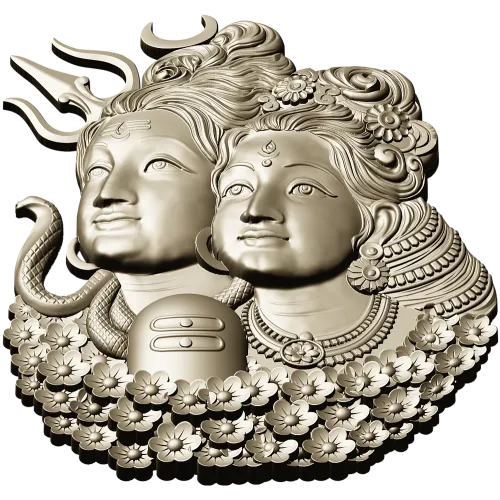 Shiva and Parvati Devotional Panel - 3D STL model for CNC