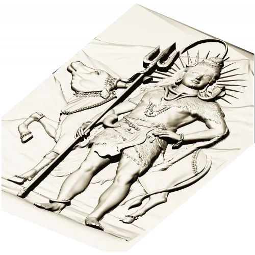 Shiva with Nandi - high relief panel STL for CNC